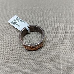 Sterling Silver / 14K rose gold fish ring